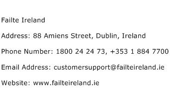 Failte Ireland Address Contact Number