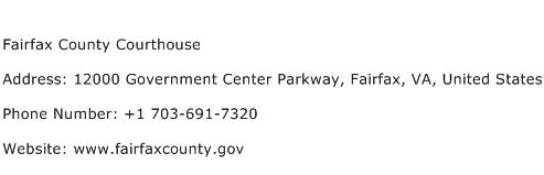 Fairfax County Courthouse Address Contact Number