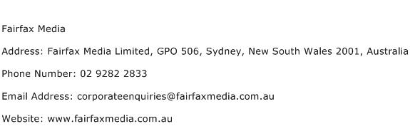 Fairfax Media Address Contact Number