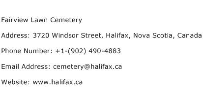 Fairview Lawn Cemetery Address Contact Number