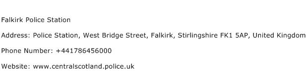Falkirk Police Station Address Contact Number