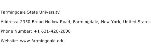 Farmingdale State University Address Contact Number