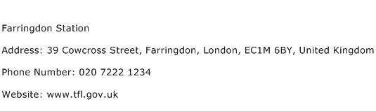 Farringdon Station Address Contact Number