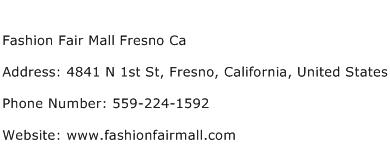 Fashion Fair Mall Fresno Ca Address Contact Number