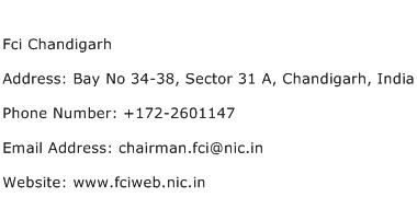 Fci Chandigarh Address Contact Number
