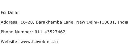 Fci Delhi Address Contact Number
