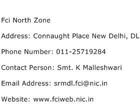 Fci North Zone Address Contact Number