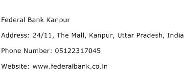 Federal Bank Kanpur Address Contact Number