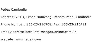 Fedex Cambodia Address Contact Number