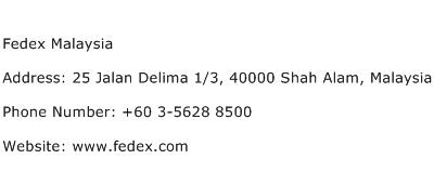 Fedex Malaysia Address Contact Number