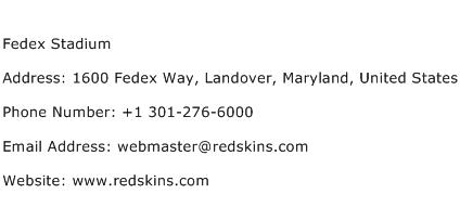 Fedex Stadium Address Contact Number