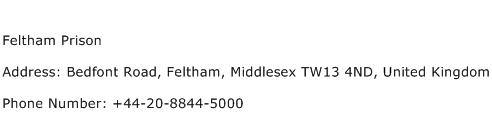 Feltham Prison Address Contact Number