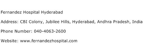 Fernandez Hospital Hyderabad Address Contact Number