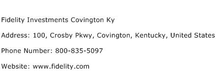 Fidelity Investments Covington Ky Address Contact Number