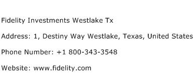 Fidelity Investments Westlake Tx Address Contact Number