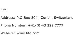 Fifa Address Contact Number