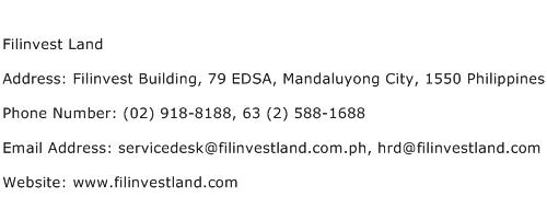 Filinvest Land Address Contact Number