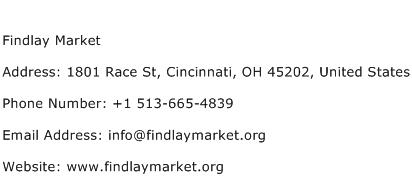 Findlay Market Address Contact Number