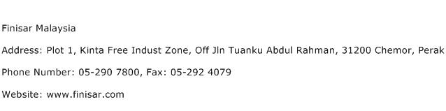 Finisar Malaysia Address Contact Number