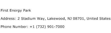First Energy Park Address Contact Number