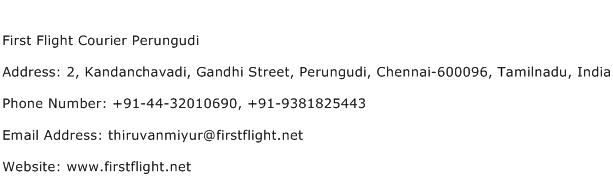First Flight Courier Perungudi Address Contact Number