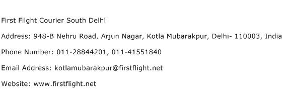 First Flight Courier South Delhi Address Contact Number