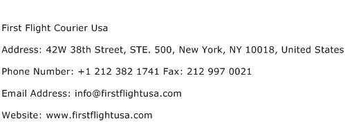 First Flight Courier Usa Address Contact Number