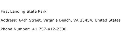 First Landing State Park Address Contact Number