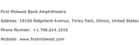 First Midwest Bank Amphitheatre Address Contact Number