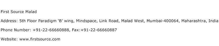 First Source Malad Address Contact Number