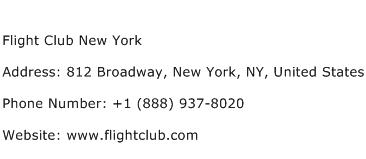 Flight Club New York Address Contact Number