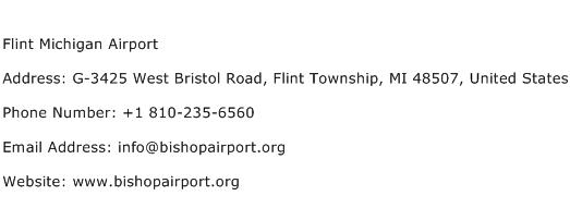 Flint Michigan Airport Address Contact Number