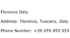 Florence Italy Address Contact Number