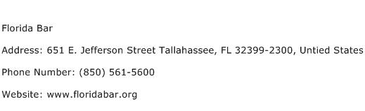 Florida Bar Address Contact Number