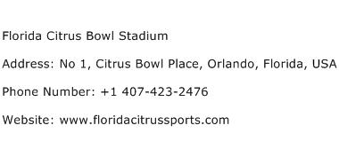 Florida Citrus Bowl Stadium Address Contact Number