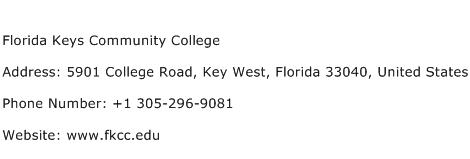 Florida Keys Community College Address Contact Number