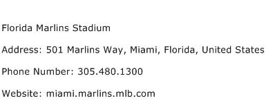 Florida Marlins Stadium Address Contact Number