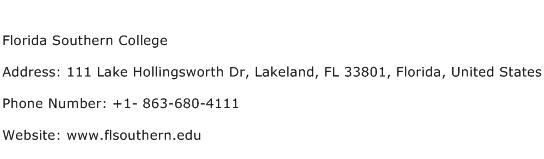 Florida Southern College Address Contact Number