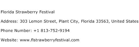 Florida Strawberry Festival Address Contact Number