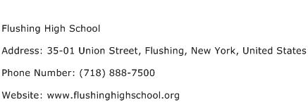 Flushing High School Address Contact Number