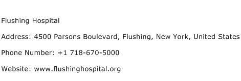 Flushing Hospital Address Contact Number