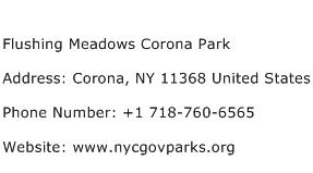 Flushing Meadows Corona Park Address Contact Number