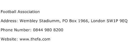 Football Association Address Contact Number