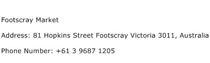 Footscray Market Address Contact Number