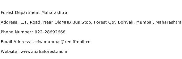Forest Department Maharashtra Address Contact Number