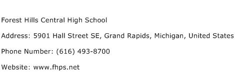 Forest Hills Central High School Address Contact Number