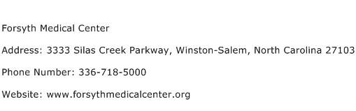 Forsyth Medical Center Address Contact Number