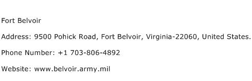 Fort Belvoir Address Contact Number