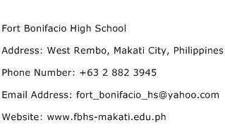 Fort Bonifacio High School Address Contact Number