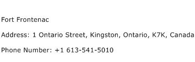 Fort Frontenac Address Contact Number